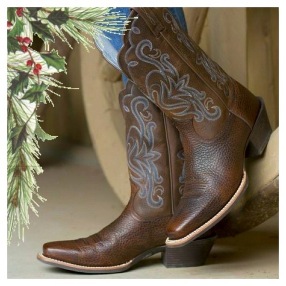 Ariat Brown Leather Western Heeled Boots